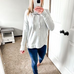 Yogalicious Gray Cowl Neck Hooded Women's Sweatshirt Size Small